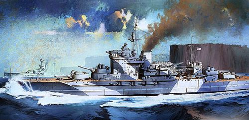 HMS Warspite. Queen Elizabeth Battleship