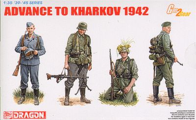 Advance To Kharkov 1942. 4 German Infantry figures
