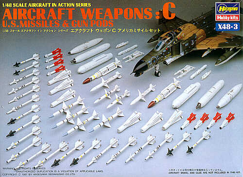 Missiles & Gun Pods. AIM-9B/9D/9E/9J/9L,AIM-4D/4G etc