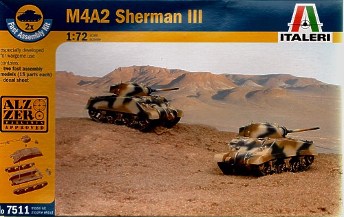 M4A2 Sherman III includes 2 snap together vehicles