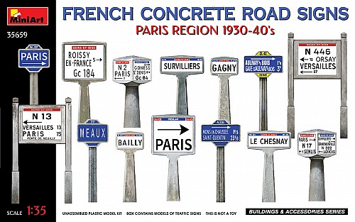French Concrete Road Signs 1930-40's. Paris Region