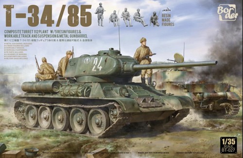 T-34/85 Composite Turret 112 Plant w/5 Resin Figures And Workable Track And Suspension And Metal Gun Barrel