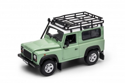 Land Rover Defender Off Road with roof rack, green/white