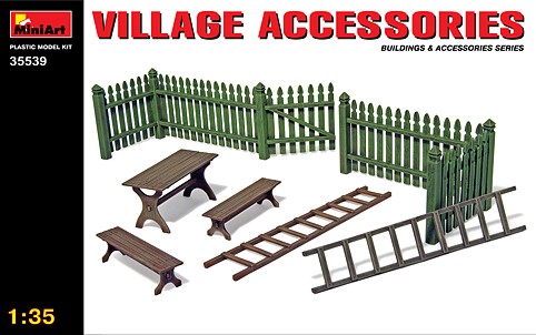 Village Accessories. Gate, benches and ladders