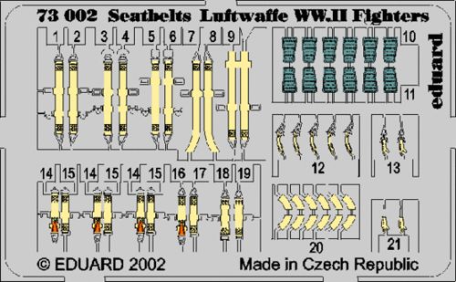 Luftwaffe fighter seat belts PRE-PAINTED IN COLOUR!