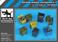 Sorted waste containers