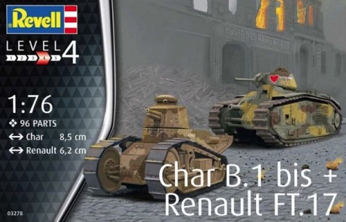 Char B.1 bis + Renault FT.17